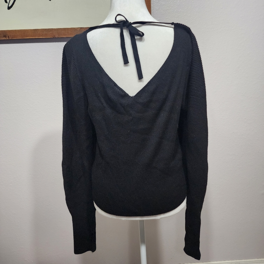 Worthington V Neck Tie Back Detail Sweater